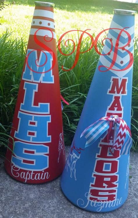 Custom Cheer Megaphone Lots Of Colors To Choose From Etsy Cheer