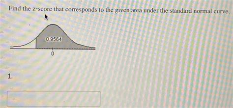 Find The Z Score That Corresponds To The Given Area Under The Standard