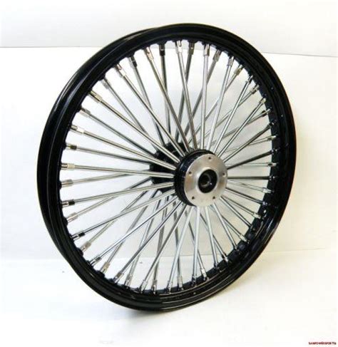 X Black Fat King Spoke Front Wheel For Harley