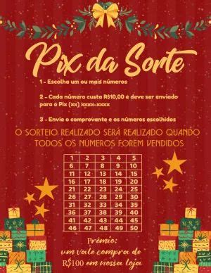 Pix Da Sorte De Natal Edite Gr Tis Nosso Editor Online Bilhete