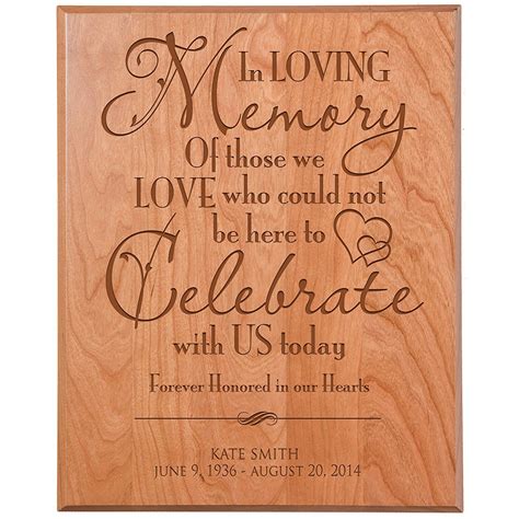 Personalized Wedding Memorial Gift Sympathy Wall Plaque In Loving