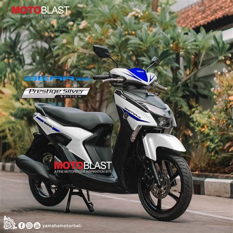 Modifikasi Striping Yamaha Gear Silver Prestige Blue Motoblast