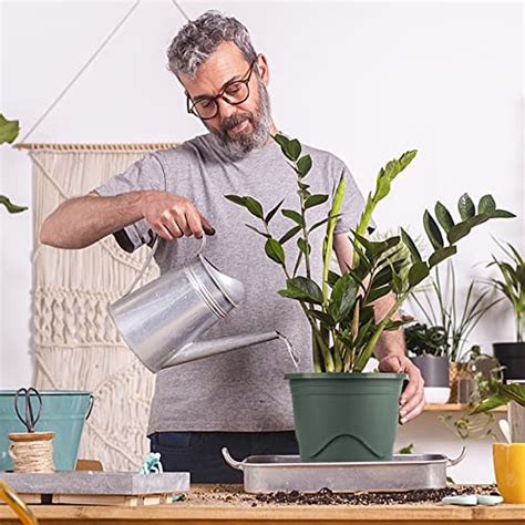 T4U Lot De 6 Pots De Fleurs En Plastique Avec Soucoupe De 16 5 Cm