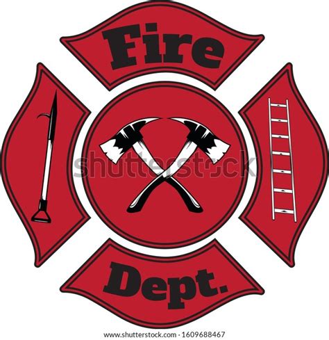 Firefighter Fire Department Badge Icon Stock Vector Royalty Free