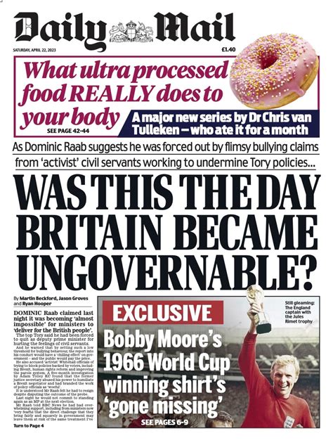 Daily Mail U.K. on Twitter: "Saturday's @DailyMailUK #MailFrontPages"