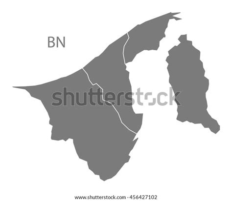 Brunei Districts Map Grey Stock Vector (Royalty Free) 456427102 | Shutterstock