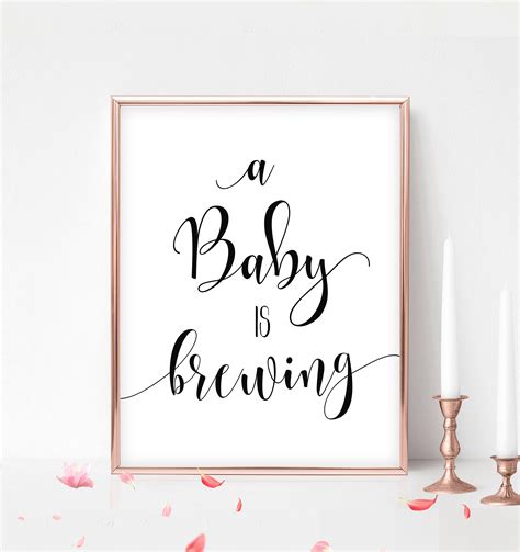 A Baby Is Brewing Baby Shower Sign Coffee Bar Sign Coffee Etsy