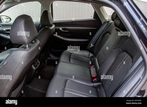 Modern Sedan Car Inside Leather Back Passenger Seats In Modern Luxury