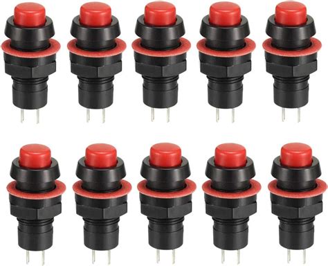 Amazon Uxcell Mm Mounting Hole Red Latching Push Button Switch