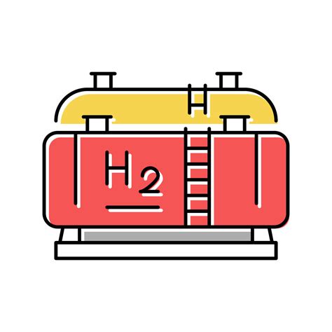 Tank Storaging Hydrogen Color Icon Vector Illustration Vector