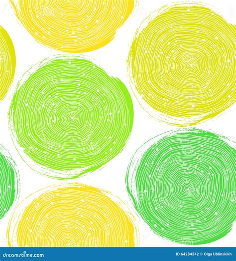 Decorative Paint Pattern Vector Seamless Texture With Green Circles