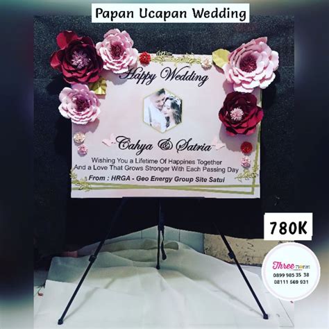 Jual Bunga Papan Kertas Ucapan Happy Wedding Bunga Papan Ucapan