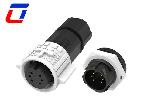 6 Pin Waterproof Wire To Board Power Connector M19 Circular Plastic