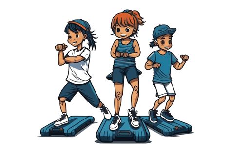 Premium Vector Step Aerobics And A Step Board Vector Illustration