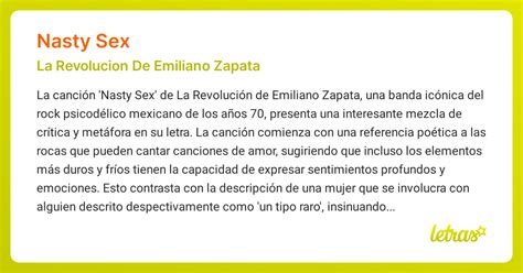 Significado De La Canción Nasty Sex La Revolucion De Emiliano Zapata Letrascom