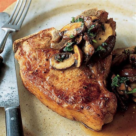 Pan-Fried Veal Chops with Mushrooms and Cilantro Recipe - Clifford A. Wright