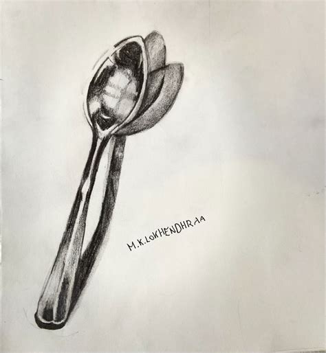 Pencil Drawing Of Spoon