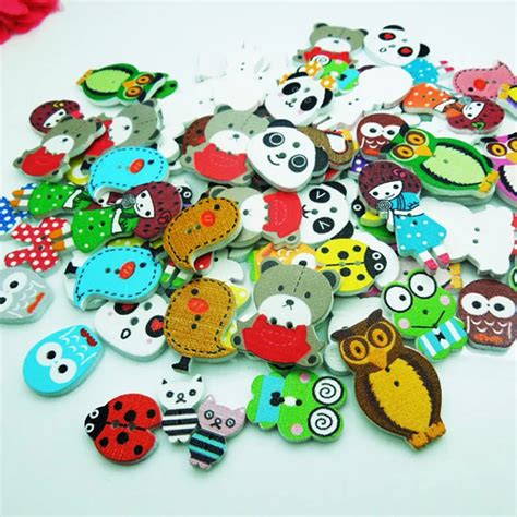 Boutons de couture à motifs ravissants 100 pièces lot Styles