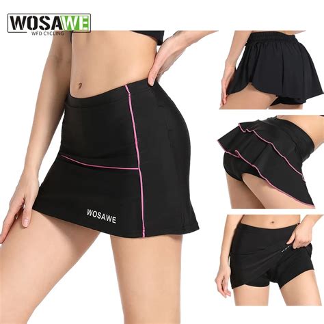 Wosawe Women In Cycling Skirt Shorts D Gel Padded Tennis Sports