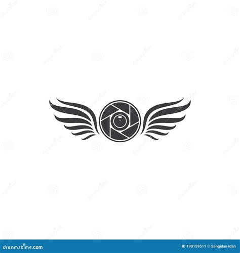 Camera Shutter And Wings Icon And Logo Of Drone Concept Illustration