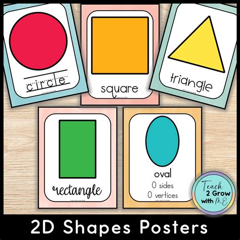 2d And 3d Shape Posters Shape Anchor Charts Watercolor Boho Classroom