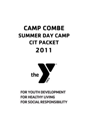 Fillable Online Campcombe Ymca Cnw Cit Packet Application Camp