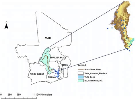 | Black Volta Basin with its riparian countries (insert: Black Volta ...