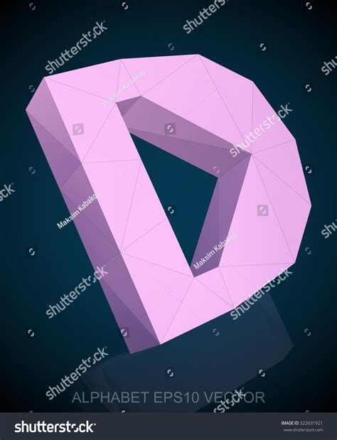 Abstract Pink 3d Polygonal Uppercase Letter Stock Vector Royalty Free