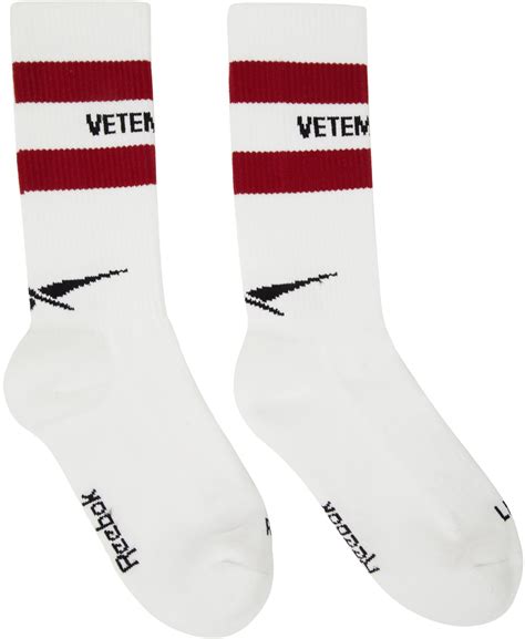 VETEMENTS White Reebok Edition Logo Socks Vetements