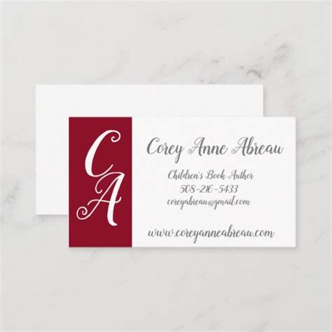 Author Business Card | Zazzle