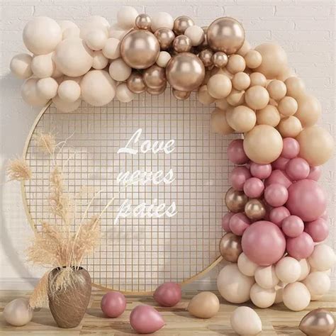 Kit De Globos Para Arco Estilo Bohemio Rosa Tonos Nude Pz Meses Sin Intereses