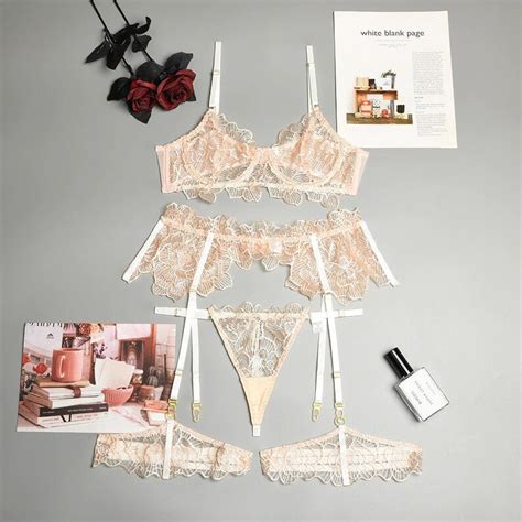 See Through Lingerie Set Sheer Bra And Panty Floral Lace Etsy Hong Kong