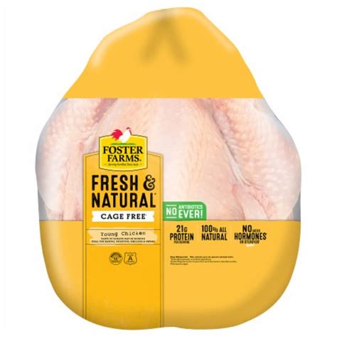 Foster Farms Fresh And Natural Cage Free Whole Chicken 1 Bag Frys