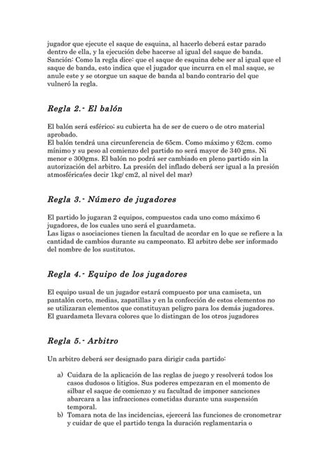 Reglas Del Futbol Pdf