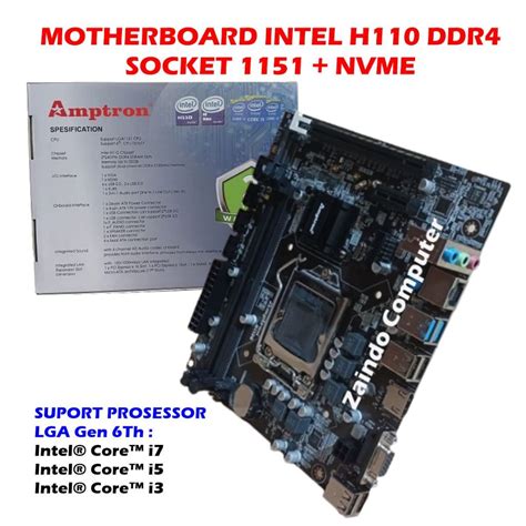 Motherboard AMPTRON H110 DDR4 SOCKET 1151 INTEL 6TH 7TH MOBO AMPTRON