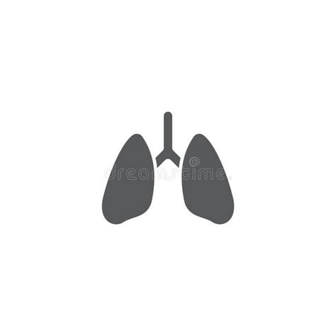 Human Lungs Vector Icon Symbol Isolated On White Background Stock