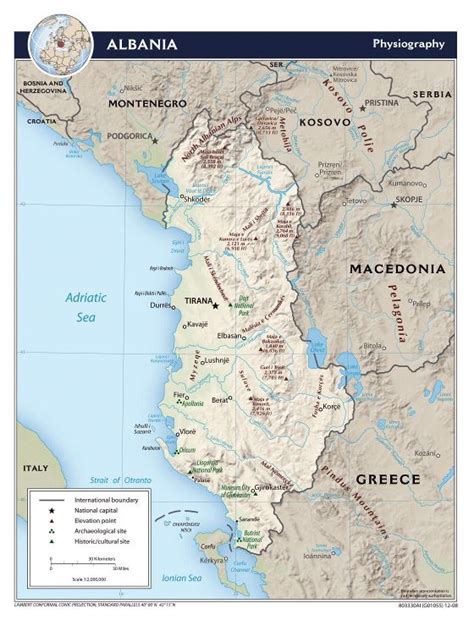 Large Detailed Physiography Map Of Albania 2008 Albania Europe