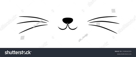 Vector Flat Cat Heart Nose Cute Stock Vector Royalty Free