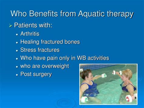 Ppt Aquatic Therapy Powerpoint Presentation Free Download Id6535512