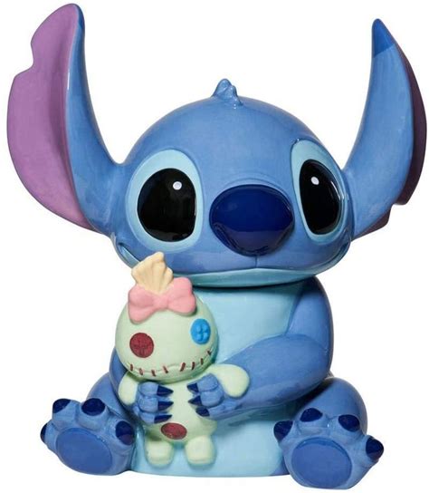 Enesco Disney Ceramics Lilo And Stitch Holding Doll Sculpted Cookie Jar