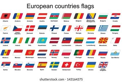 Set European Countries Flags Icons Stock Illustration 143164375