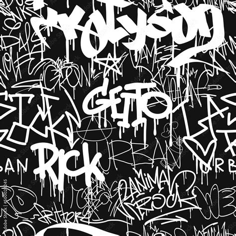 Seamless pattern graffiti street art tag. Urban culture. Creative art ...