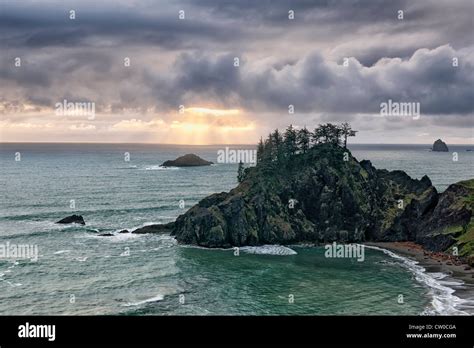 A brief clearing among the storm clouds at Oregon’s Boardman State Park ...