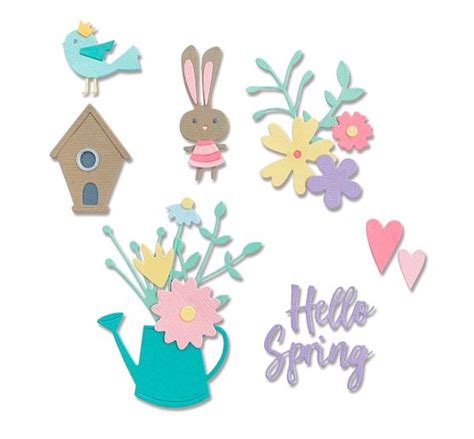 Sizzix Thinlits Stanzschablone Hello Spring Vbs Hobby Bastelshop