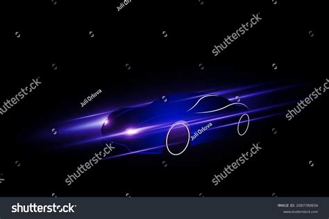 Bluepurple Neon Silhouette Car Logo Banner Stock Vector (Royalty Free ...