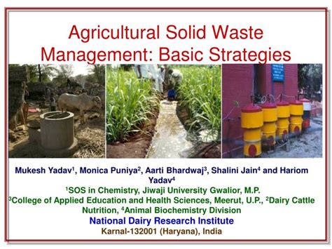 PPT - Agricultural Solid Waste Management: Basic Strategies PowerPoint ...