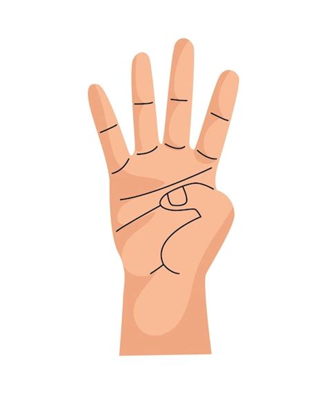 Free Vector Hand Four Fingers Gesture Icon