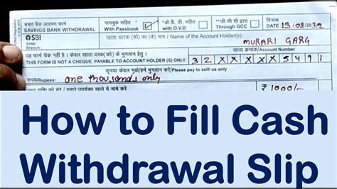 Process For Filling Sbi Withdrawal Form For Withdrawing Cash From Sbi