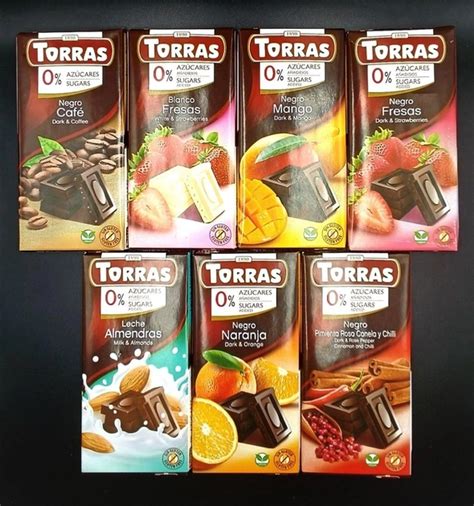 Набор шоколада черного и молочного Torras по 75 г - 7 шт (без сахара и ...