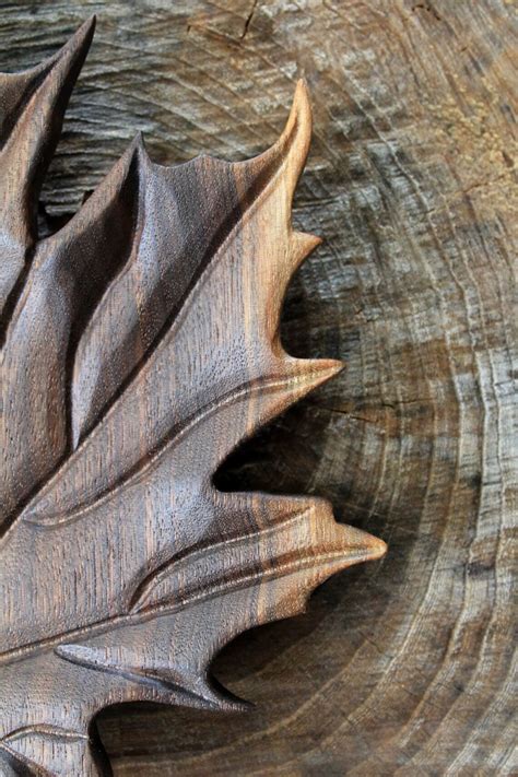 Hand Carved Black Walnut Wood Maple Leaf Serving Platter Etsy